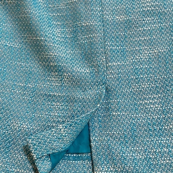 TALBOTS teal and White size 4 pencil skirt vintage - Picture 8 of 9